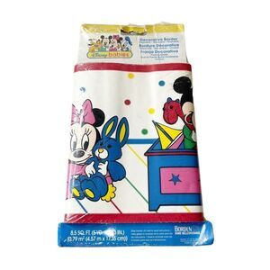 Vintage 90s Disney Babies Mickey Minnie Mouse Decorative Border Wallpaper